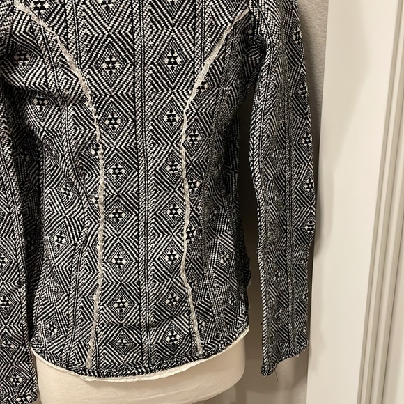 Anthropologie Sparrow Cardigan diamond black cream sweater small - Picture 6 of 6